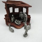 Hudson Fine Pewter 1982 Mini Nativity Set     Mary  Joseph  Baby Jesus     Vintage