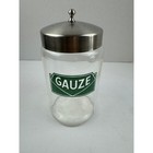 Vintage Kalon Glass Gauze Apothecary Jar Stainless Steel Lid Medical Canister