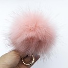 Unpafcxddyig Faux Fox Fur Ball Soft Pom Pom Keychain For Car Key Ring Han Pink