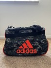 Adidas Diablo Small Duffel Gym Bag Zip Adjustable Strap Black gray orange Camo