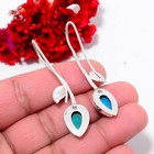 Sleeping Beauty Turquoise Designer Handmade 925 Sterling Silver Earring 2 07  E0