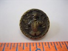 Vintage Small 5 8  Brass Metal Picture Button - Arms And Armor Border - X31