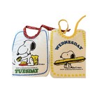 Vintage Peanuts Snoopy Woodstock Complete 7 Day Baby Bib Set 1970s 1980s Rare