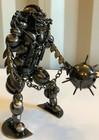 Scrap Metal Predator Figurine With Weapon 11 5 Inch Statue Industrial Art