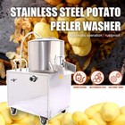 480lbs  h Potato Washer 1500w Electric 430 Stainless Steel Potato Peeler