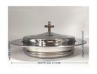 Polished Steel Communion Bread Tray Plate With Cover For Churches stackable C   