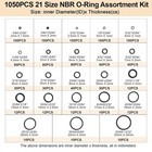 1050pcs O-ring Assortment Kit   21 Metric Sizes For Car Repair  Faucet  Air  Gas