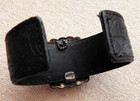 Carolyn Pollack Relios Sterling  Turquoise Black Leather Cuff Bracelet