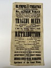 1850s Royal Olympic Theatre Double Playbill  Retribution  Stay At Home