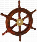 24  Vintage Wooden Brass Ship Wheel Pirate Wall Decor Nautical Handmade Gift