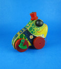 Vintage Fisher Price Wooden Pull Toy Gran  Pa Frog  464 Noise Works Grandpa Wood