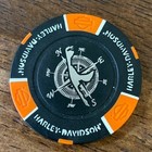 Harley Davidson Poker Chip Orange Black White Germany Fashion Sylt Motorcycle