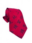 Munsingwear Classic Red Silk Tie With Black Chinese Characters