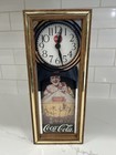 Vintage Coca-cola Circus Clock Wood Frame Clown Mirror Tested Working