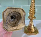 Vtg Pair Of 11  Heavy Solid Brass Candle Holders