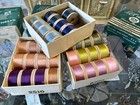 Rare Vtg Lot Of 33 Corticelli 100  Silk Thread Spools In Original Box Buttonhole