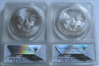 2017- p    2017- s  First Strike Anacs Ms70 American Silver Eagle  two Coin Set 