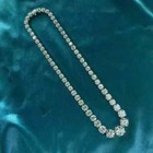 30ct Round Cut Moissanite Women s Tennis Necklace 14k White Gold Plated  18  In 