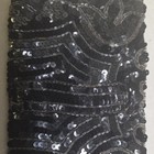 Handmade Black Silver Sequin Beaded Clutch Evening Bag Fabric