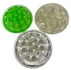 Lot Of 3 Vintage Flower Frog Green   Clear Glass With 13  16  19 Holes Nice