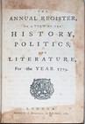 1779 -american Revolution george Washington- Annual Register Leather Book