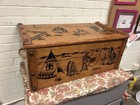 Vtg Wood Strand Quality Chests Western Cowboy Toy Chest 30 X 15 1 2    Deep X 13    