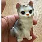 Vintage Napcoware Ceramic Cat Salt Pepper Shakers Gray White Japan Kittens Mcm