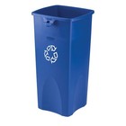 Rubbermaid Commercial Fg356973blue 23 Gal Square Recycling Bin  Open Top 