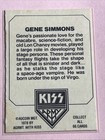 Vintage Kiss Gene Simmons Trading Card Aucoin Mgt 1978  4 Glam Rock Heavy Metal