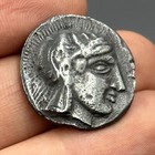 Ancient Greek Athena Solid Silver Tetradrachm Coin - Circa 449-413 Bc