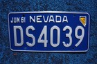 1963 Douglas County Nevada License Plate - Nice Original