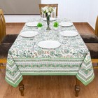 Dining Tablecloth  Cotton Table Cover  Wedding Gift  Block Printed Linens