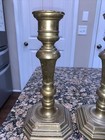 Vintage Pair Brass Candle Sticks Holder 10 3 4    2lb 9oz Large Thread Solid Heavy
