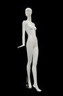 Glossy White Abstract Adult Female Fiberglass Fashion Mannequin With Base