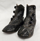 Antique Victorian Child Doll High Top Boots Dangle Button Up Leather Read 4 5 