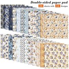 12 X 12 In Scrapbook Paper Pad Cardstock 24 Sheets Double Sided Blue Pattern    