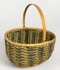 Large vintage handmade wicker Basket 17   x15   x 8    18    Tall Including Handle