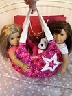 18 Inch American Girl Doll Lot Including Gracie  Isabella Puppy Carry Bag And   