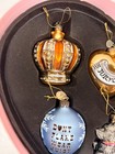 Y2k Juicy Couture Christmas Glass Ornaments Large Pink Heart Gift Box Set Of 6