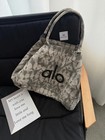Nwt Alo Yoga Gray Tie-dye Canvas Cotton Large Tote Bag For Travel   Gym Carry-on