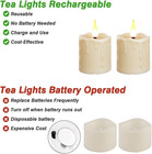 Rechargeable Tea Lights Flickering Timer Flameless Candles With Remote  6pcs Led
