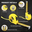 2 Pack Tape Measure 25ft 16ft Self Locking Easy Read Metric imperial Scale