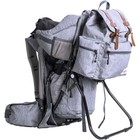 Clevrplus Baby Hiking Child Carrier Backpack Camping With Detachable Bag  Gray