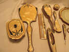Vintage Celluloid Vanity Dresser Set Iridescent Art Deco 13 Piece Set Mirror