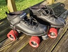 Riedell Dart Roller Skates Black W  Red Wheels Speed Skates Size 7
