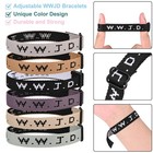 Pmormyy 6pcs Wwjd Bracelet Pack For Women Men  Christian Jesus Gifts 6 Colors 