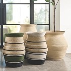 Seagrass Basket - Olive Stripes Great Storage Accessory Stylish Home Decor