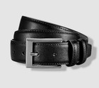 Mio Marino Men s Black Classy Prong-buckle Leather Belt - Size 34