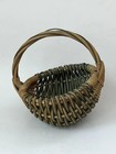 Vintage Primitive Handwoven Oak Splint God s Eye Buttocks Basket Egg Gathering
