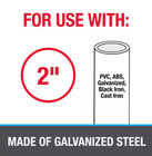 1pc Oatey Galvanized Pipe Hanger Strap - Heavy Duty 2 Hole  2-inch  - New